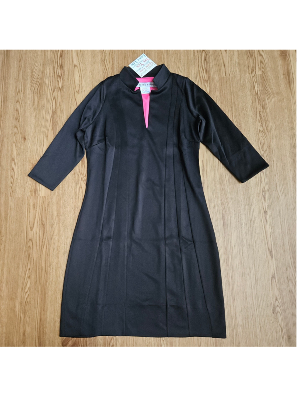 Gretchen Scott Tuck Me In Dress Black Plunge Neckline Womens XS NWT